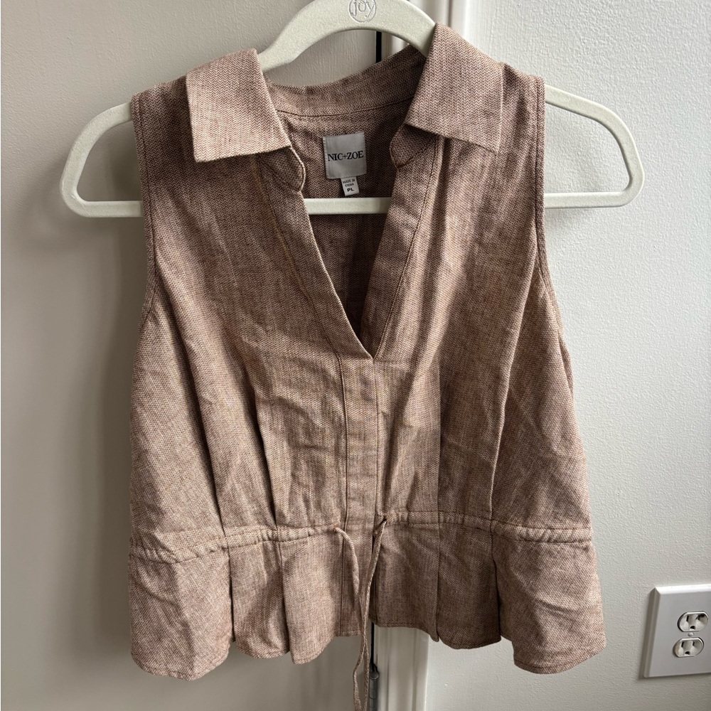 NIC+ZOE Linen Cotton Cinch Vest